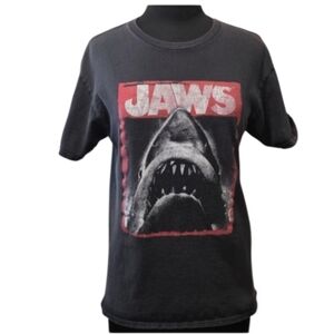 Thrashed JAWS T-shirt Graphic Tee Goth Girlie Distressed Short Sleeve Horror